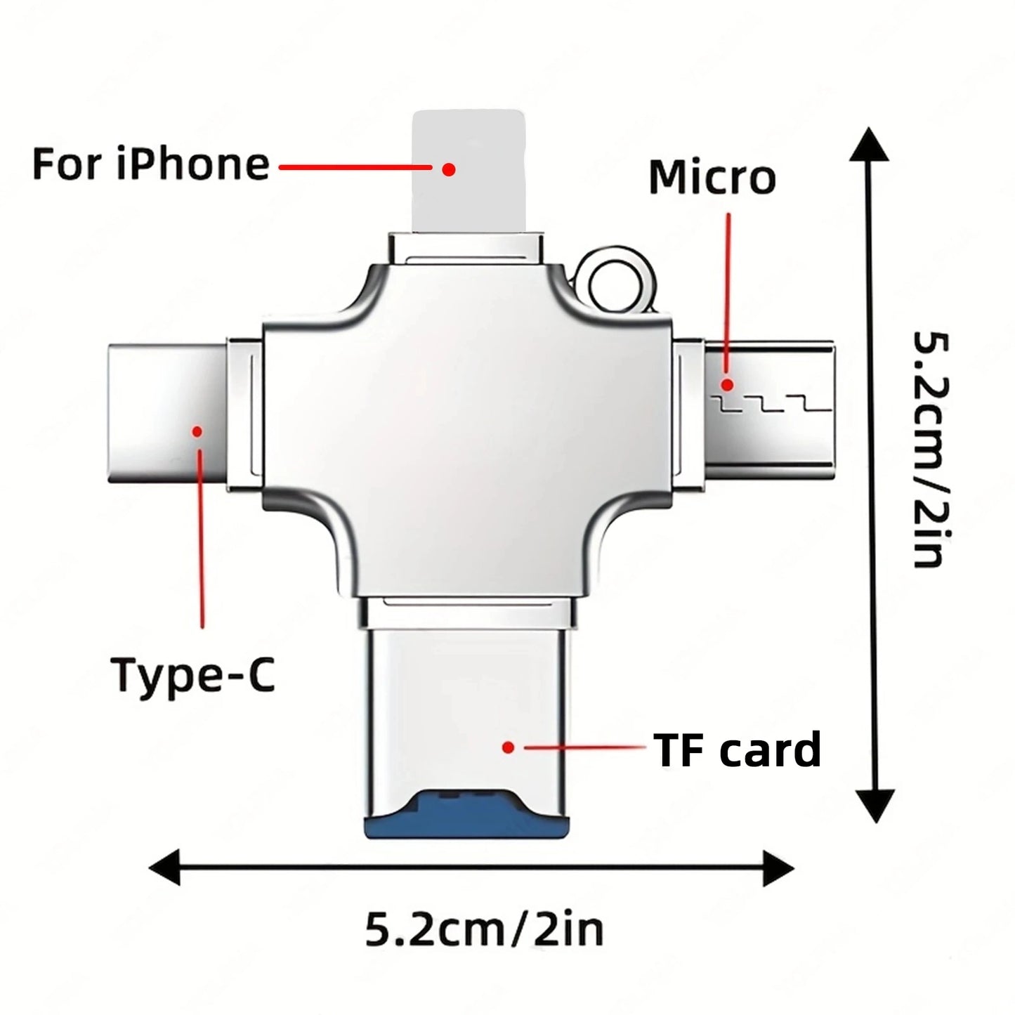 4 in 1 Micro SD Card Reader USB 3.0 Adapter